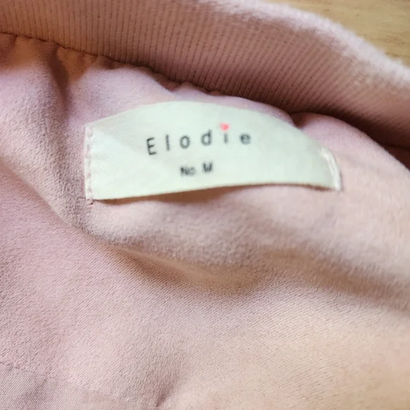 ELODIE M Delicate Bomber Jacket Pastel Pink Mermaid Puffer Kawaii Cute Soft Coat - Picture 3 of 7